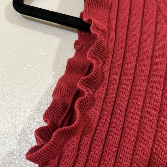 Ann Taylor sleeveless dark rose top. Size Medium. - Picture 3 of 7